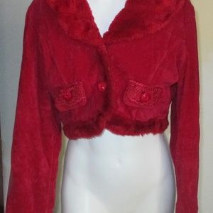 Sexy Red Silver Kiss Jacket Size Medium